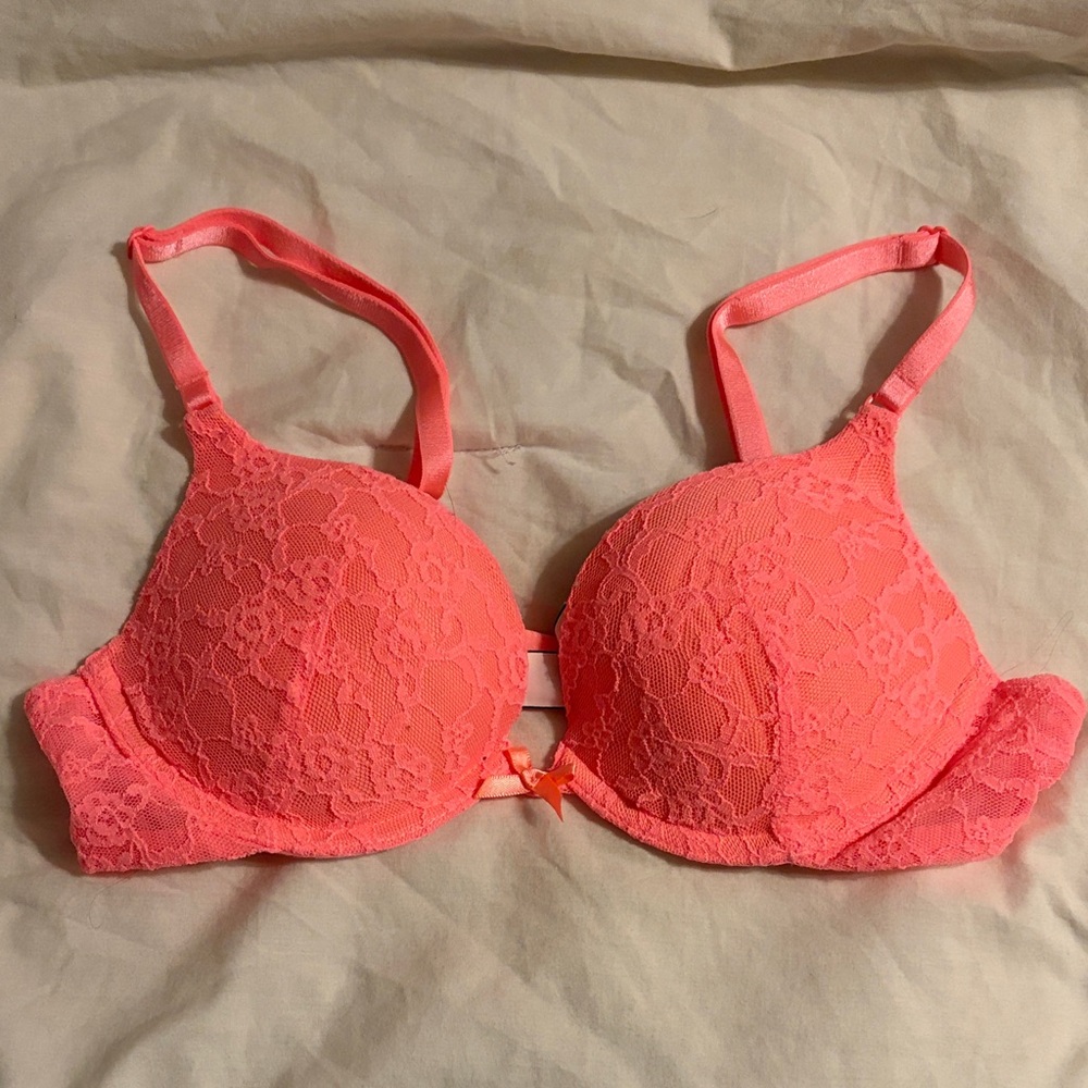 Victoria's Secret Neon Pink Lace Bra